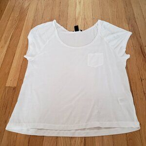 H&M White Short Sleeve Pocket Tee T-Shirt Size M